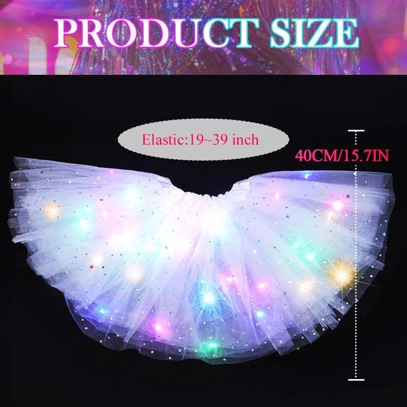 Nicute Light Up Tutu Led Layered Tulle Tutus Skirt for Women - Image 5